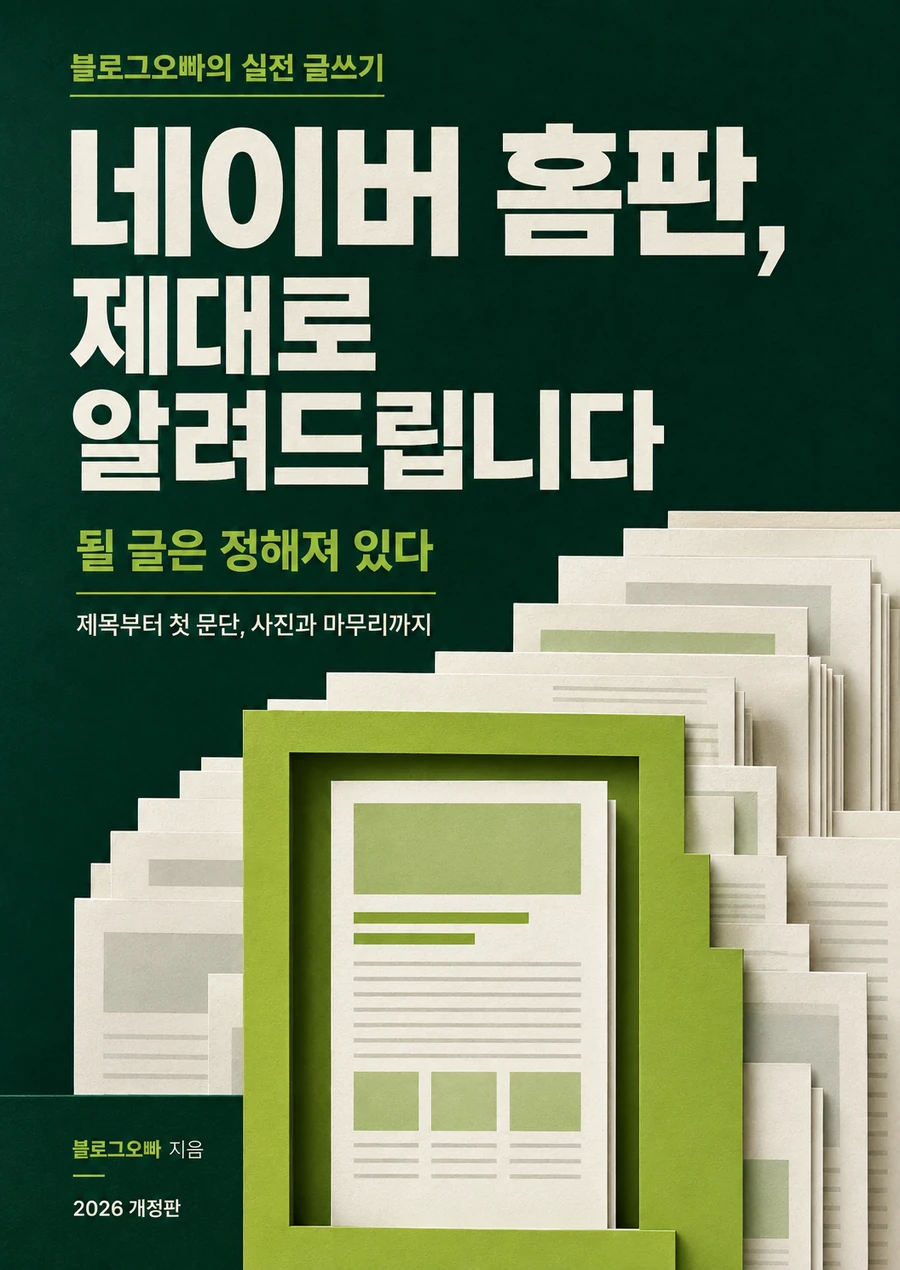 『네이버 홈판, 제대로 알려드립니다』 표지 — 부제 될 글은 정해져 있다